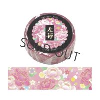 ワールドクラフト 友禅 ゴールド箔押し 牡丹