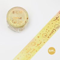 BGM Special 箔押し マカロン色銀河 黄色スマイル