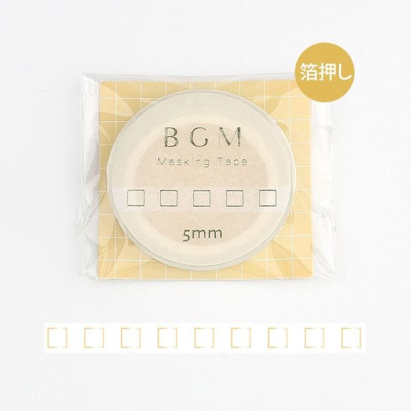 画像1: BGM Life 箔押し 5mm チェック・ゴールド