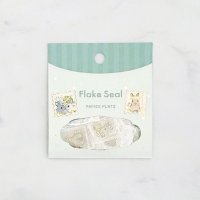 パピアプラッツ 森山標子（もりやましなこ） フレークシール うさぎと花の切手