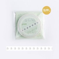 BGM Life 箔押し 5mm シルバー・クローバー