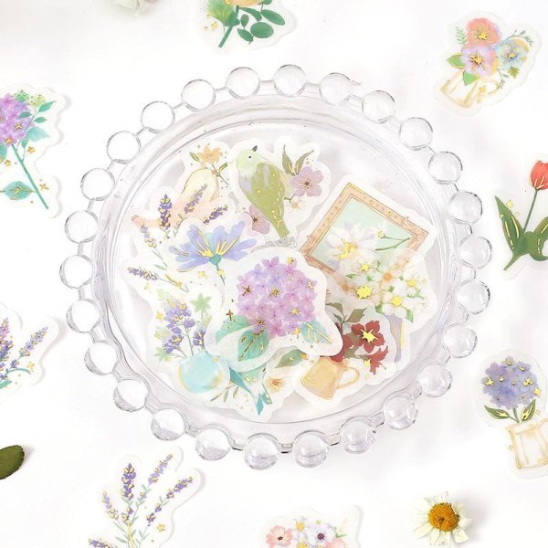 画像6: BGM フレークシール 花と鳥