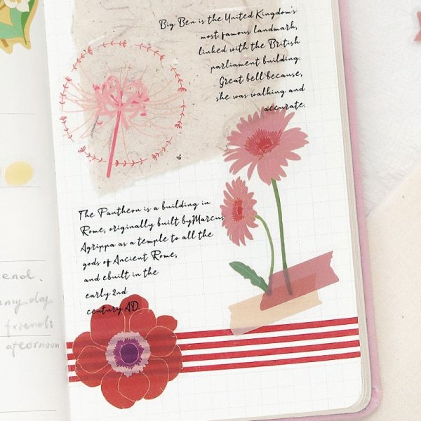 画像6: BGM クリアシール フラワーズブラッサム・レッド