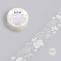 BGM Clear tape Life ホワイト花畑