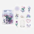 BGM クリアシール 瓶の中に花が咲く・菫色