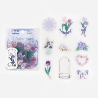 BGM クリアシール 瓶の中に花が咲く・菫色