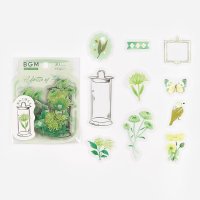 BGM クリアシール 瓶の中に花が咲く・若緑