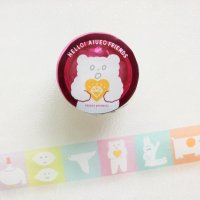 cozyca products AIUEO 透明マスキングテープ HELLO! AIUEO FRIENDS