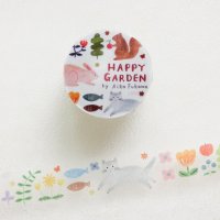 cozyca products Aiko Fukawa 透明マスキングテープ HAPPY GARDEN