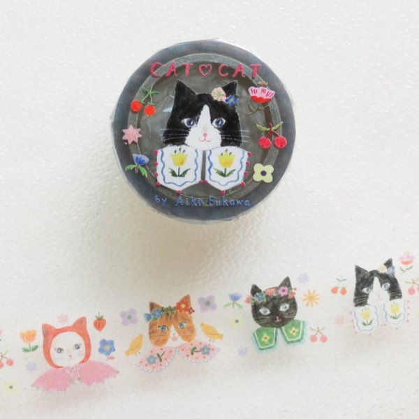 画像1: cozyca products Aiko Fukawa 透明マスキングテープ CAT CAT