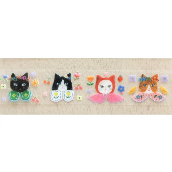 画像2: cozyca products Aiko Fukawa 透明マスキングテープ CAT CAT