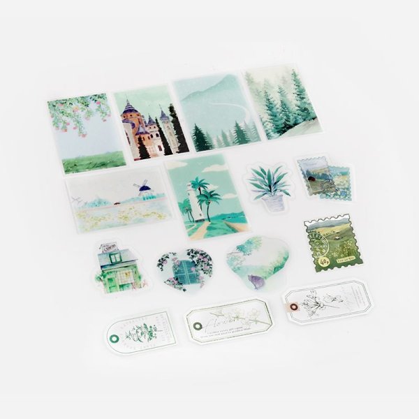 画像4: BGM トレーシングペーパーシール 島での出会い・グリーン