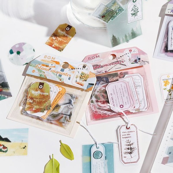 画像7: BGM トレーシングペーパーシール 島での出会い・イエロー