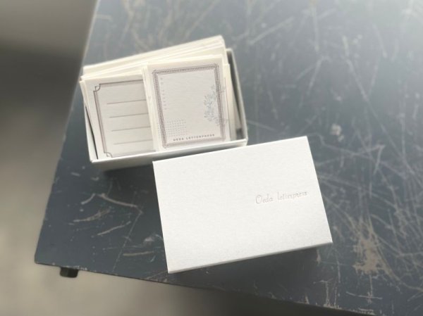 画像1: 大枝活版室 【活版印刷】Assorted card box / mellow silver