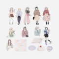 BGM コーディネートシール 人物線画・乙女