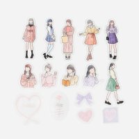BGM コーディネートシール 人物線画・可愛い系