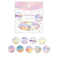 パピアプラッツ Awa*ふわもこ堂の水彩屋さん フレークシール まるい夕暮れ
