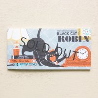 cozyca products 一筆箋 黒ねこ意匠 / BLACK CAT ROBIN [A]