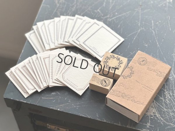 画像1: 大枝活版室 【数量限定販売】 FRAME mini card ＆ stamp SET (Brown box）