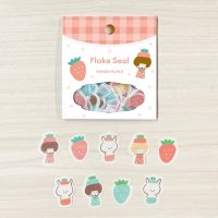 パピアプラッツ mizutama 「フルーツちゃんシリーズ」 フレークシール いちご