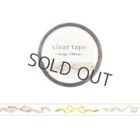 MIND WAVE クリアテープ 7mm 箔押し beige ribbon