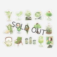 BGM 箔押しフレークシール 喫茶アラモード・緑