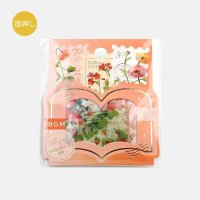 BGM 箔押しフレークシール 郵便局・植物図鑑 赤