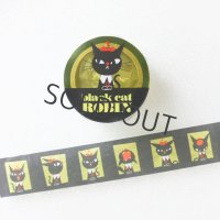cozyca products 透明マスキングテープ 黒ねこ意匠 百面相
