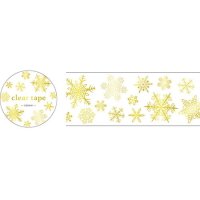 MIND WAVE クリアテープ 30mm 箔押し snow