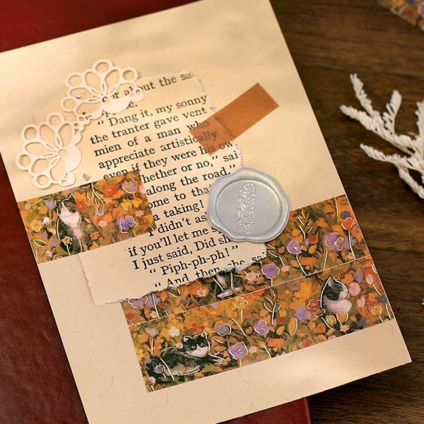 画像4: BGM Special 箔押し 花と猫・ハチワレ猫さん