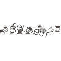 MIND WAVE ダイカット シロとクロのマスキングテープ ひといき