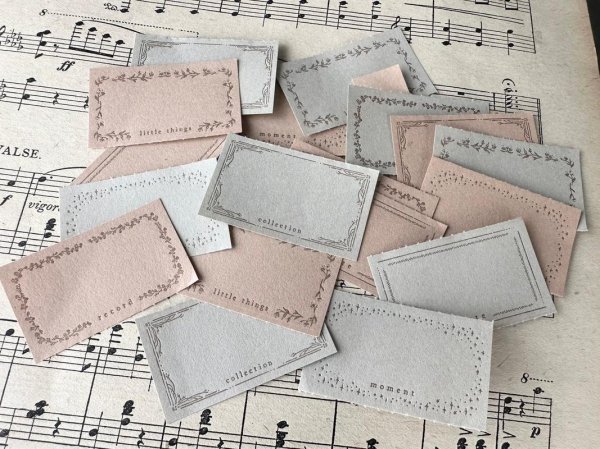 画像6: 大枝活版室 【活版印刷】5word label book / gray&beige paper