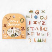 BGM 2024クリスマス限定 箔押しフレークシール クリスマス・アルファベット