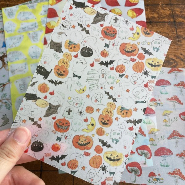 画像3: Spicaの庭 muuちゃん “秋の透けるデザインペーパー” の詰め合わせセット 