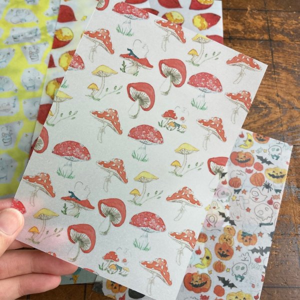 画像4: Spicaの庭 muuちゃん “秋の透けるデザインペーパー” の詰め合わせセット 