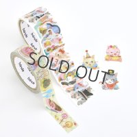 bande マスキングロールステッカー ねこのパーティー kalo