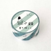 水縞 ネクタイ×水縞 マスキングテープ 星を探して