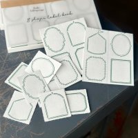大枝活版室 8shape label book / Frame Green