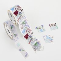 bande マスキングロールステッカー flowers in my bag アイリス見守るお手紙好きのバッグ