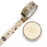 カミイソ産商 SAIEN 金箔マスキングテープ Coffee Time