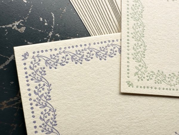 画像5: 大枝活版室 Memo card “VINE” 限定色 Lavender&Sage