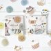 キラキラ光るシーリングスタンプ（左）/ キラキラトッピングのカップケーキ（右）