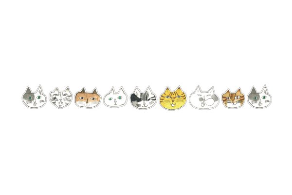 画像2: classiky トラネコボンボン シールロール 30mm (Cat)