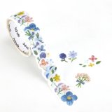 bande マスキングロールステッカー 刺繍の森に咲く小花