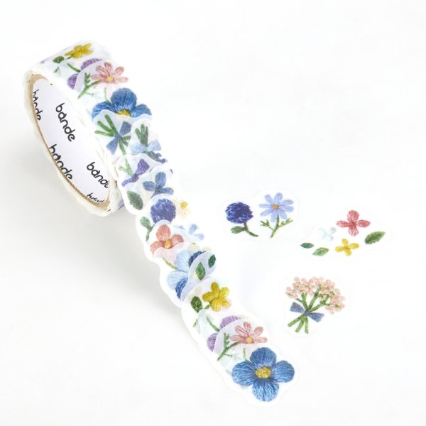 画像1: bande マスキングロールステッカー 刺繍の森に咲く小花