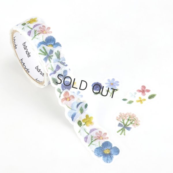 画像1: bande マスキングロールステッカー 刺繍の森に咲く小花