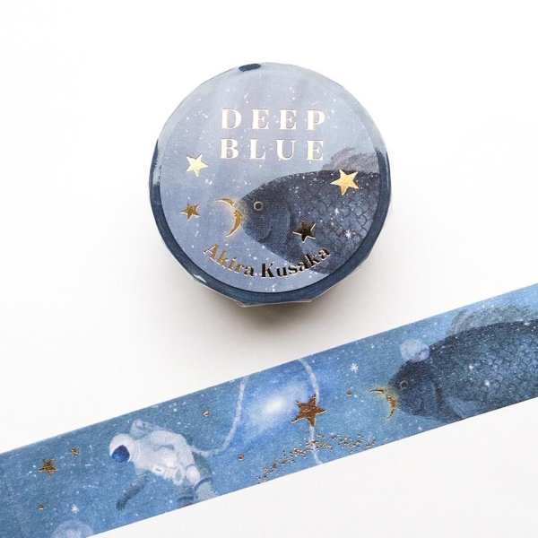 画像1: cozyca products 日下明 箔押しマスキングテープ DEEP BLUE