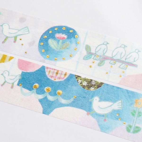 画像3: cozyca products CHIHIRO SONODA 箔押しマスキングテープ TORI no OTOSHIMONO