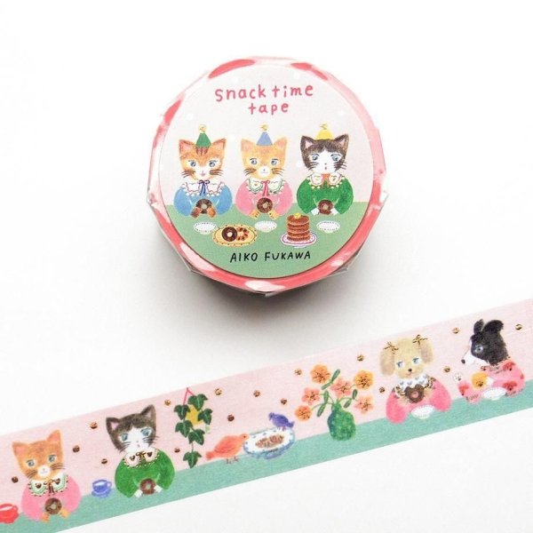 画像1: cozyca products Aiko Fukawa 箔押しマスキングテープ snack time tape