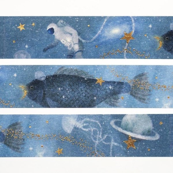 画像2: cozyca products 日下明 箔押しマスキングテープ DEEP BLUE
